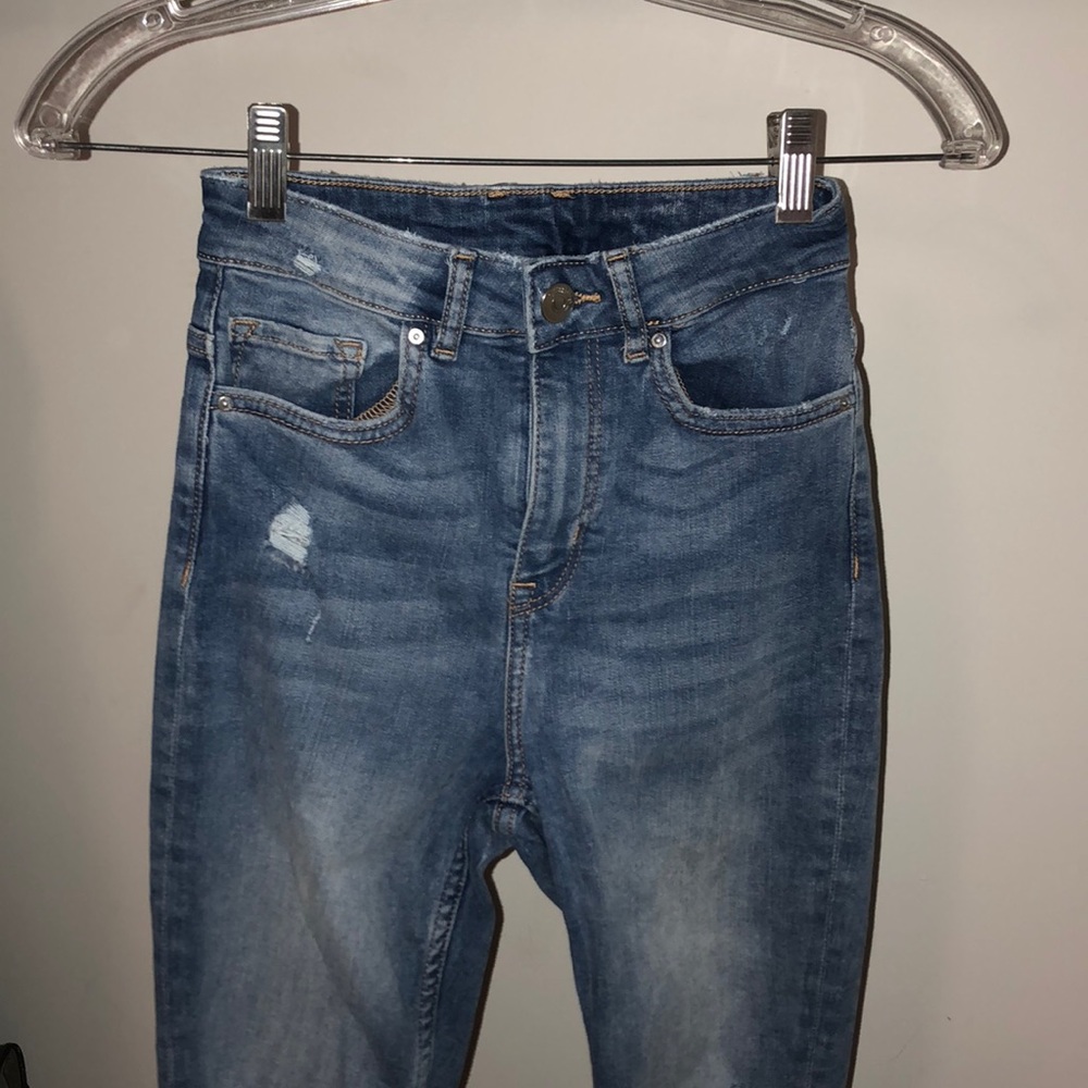 High waisted denim jeans